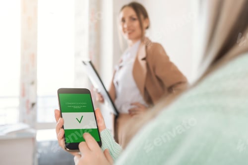 Preview: Mortgage approved online on a phone. Mortgage in internet.