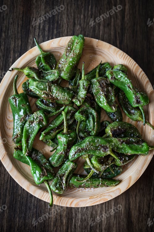 Preview: pimientos padron grilled green peppers spanish tapas snack