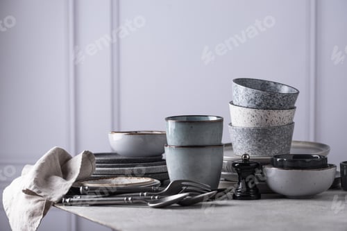 Preview: Craft ceramic plates, bowls and cups