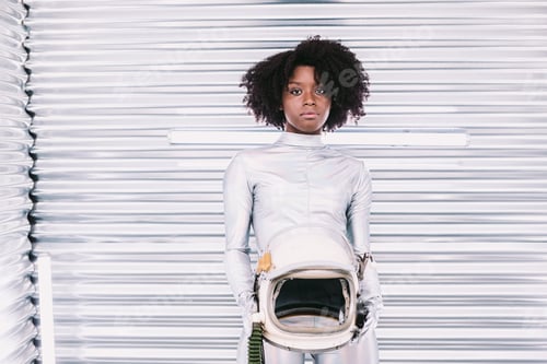 Preview: Black woman in astronaut costume