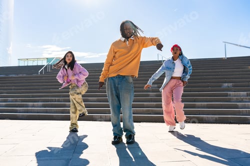 Preview: Young group of multiethnic hip-hop dancers dancing