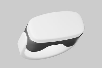 Aperçu: Objet ovale blanc avec ligne noire incurvée.