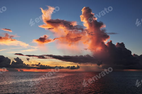 Preview: Sunset and rain clouds from west of sky