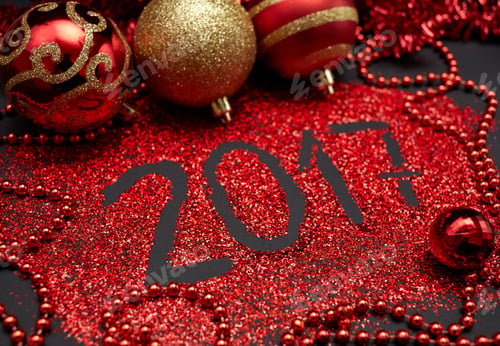 Preview: New Year'S Decor. The Concept Of The New Year Holiday. Christmas Decor. Glitter, Glitter, Garland