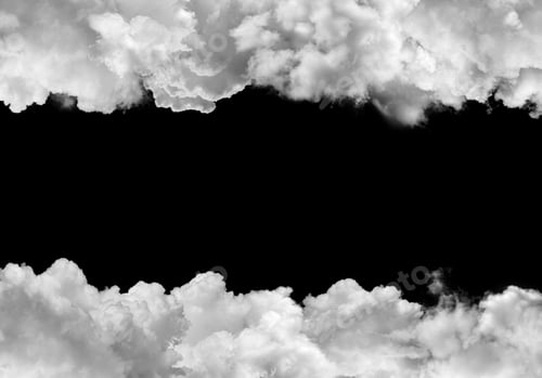 Preview: white clouds isolated on black