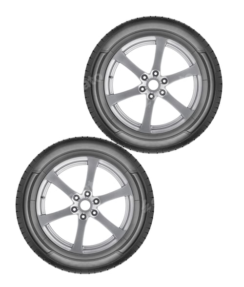 Preview: alloy wheels set isolated on a white background