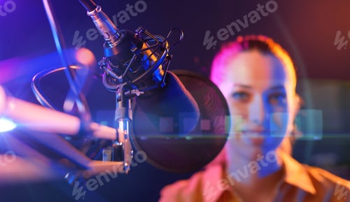Preview: Young radio host in the radio broadcasting station