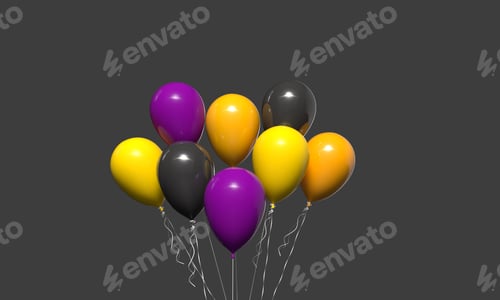 Preview: balloon helium orange violet black dark color purple fly wing sign symbol happy halloween