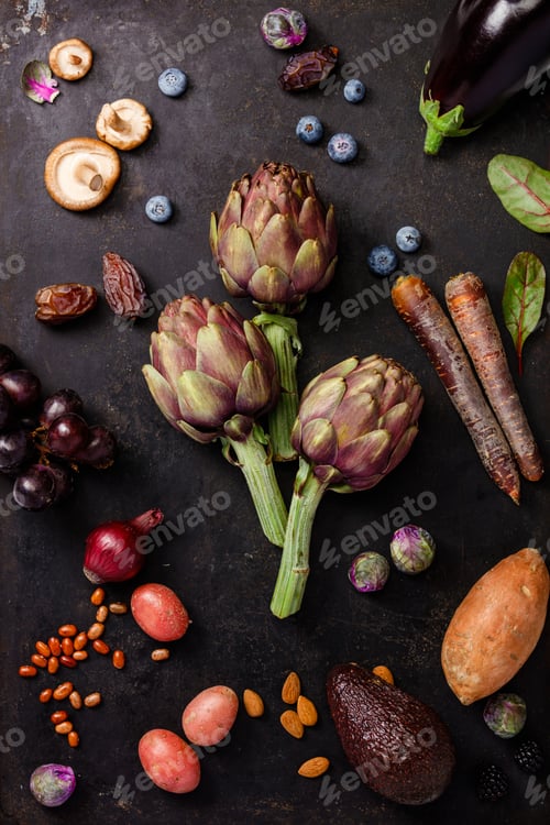 Preview: Assortment raw organic of purple ingredients