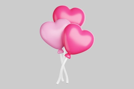 Preview: Heart balloons pink shades