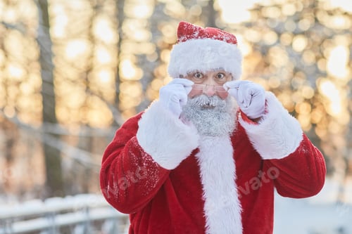 Preview: Surprised Santa Claus Outdoors