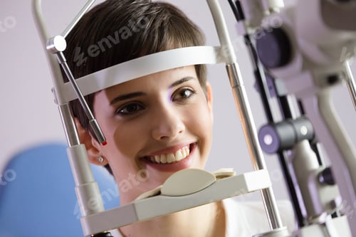Preview: Checking eyesight in a clinic. Ophthalmology. Medicine and health concept