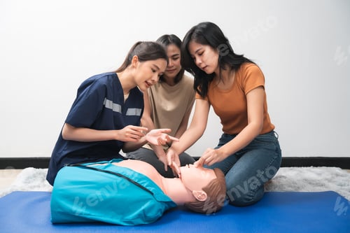 Preview: CPR Training ,Emergency and first aid class on cpr doll, Cardiopulmonary resuscitation