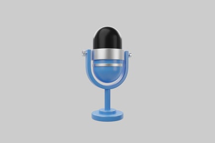 Preview: Retro blue meeting microphone