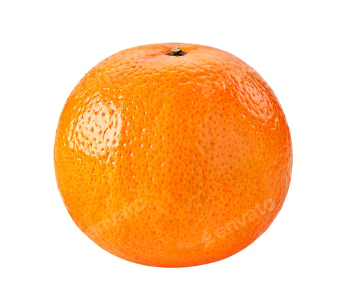 Preview: Ripe orange isolated on white background