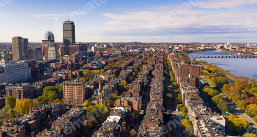 Preview: Fall Color Autumn Season South Boston Massachusetts Aerial View
