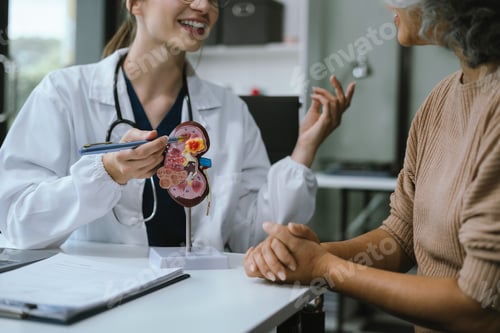 Preview: Doctor shows stomach model the patient's stomach review the test results