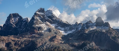 Preview: Rocky Mountain Landscape in British Columbia, Canada. Sunny Cloudy Fall Season.