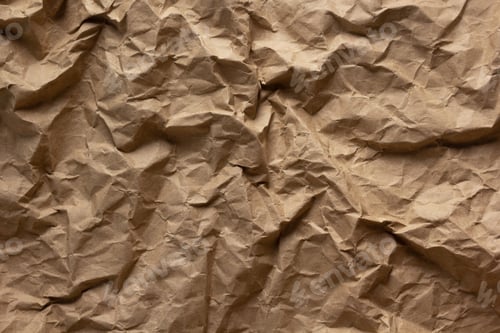 Preview: Crumpled parcel paper background texture copy space