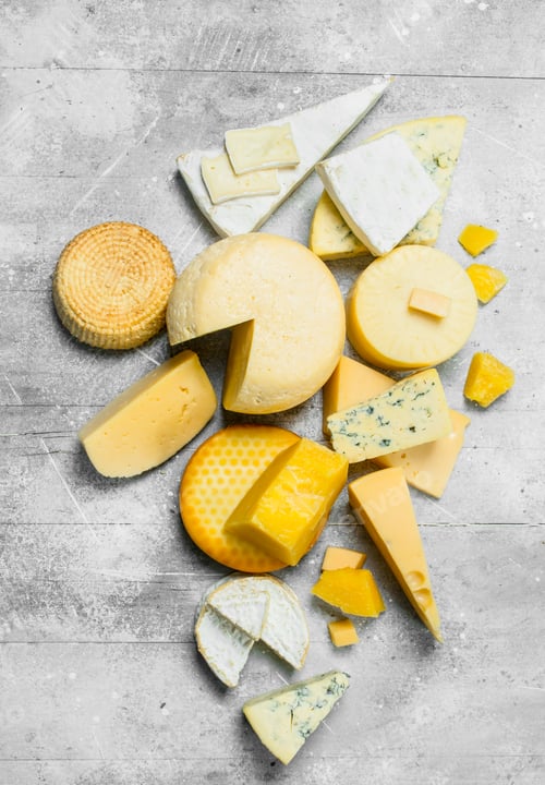Preview: Assortment of different cheeses.