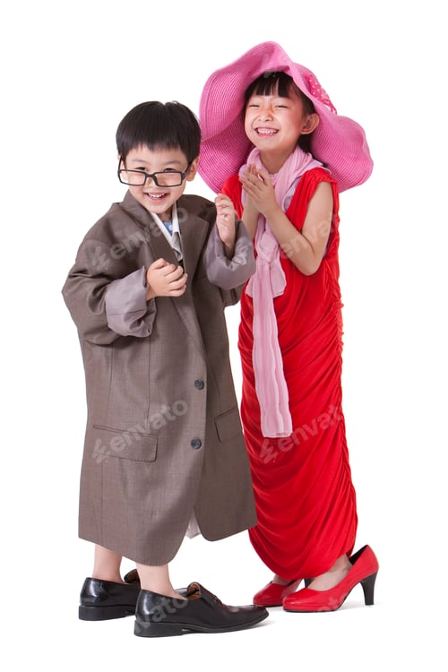 Preview: Boy and girl dressing up like adults