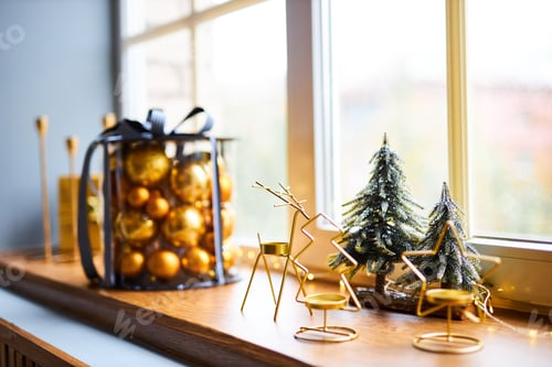 Preview: Luxurious interior of the room for Christmas and New Year.