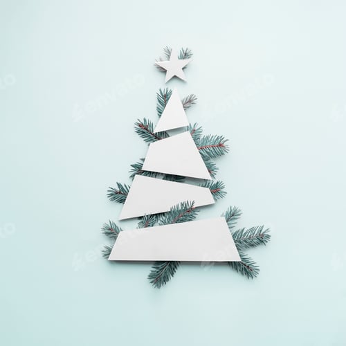 Preview: Creative minimalistic Christmas tree mockup