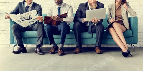 Preview: Business People Sitting Sofa Couch Unity Concept