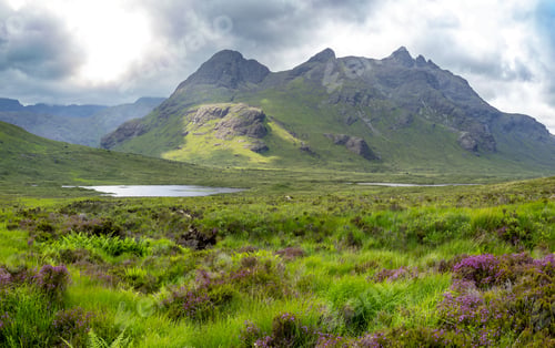 Preview: Views of Sgur nan Gillean and bruach na frithe peaks in Skye island, Scotland