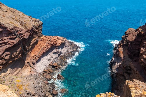 Preview: Beach and natural cove at Ponta de Sao Lourenco in summer, Madeira