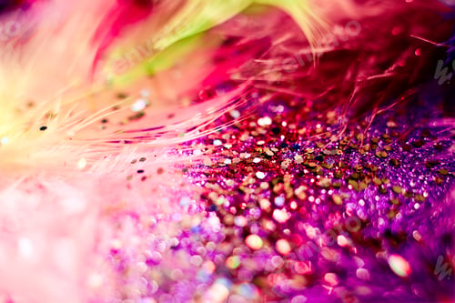 Preview: macro shot of feather and glitter