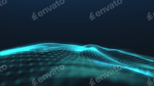 Preview: 3d animation information units connected into moving net