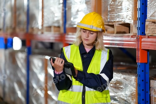 Preview: Young warehouse workers working together. Business distribution supply and logistic shipment.
