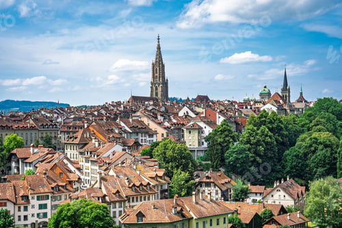 Preview: Bern, Switzerland A Beautiful Cityscape with Rooftops and Towers