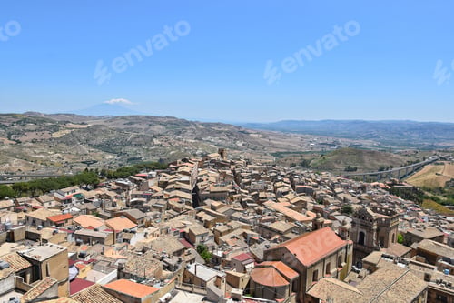 Preview: Aerial panoramic view of Caltagirone city, Sicily, Italy.