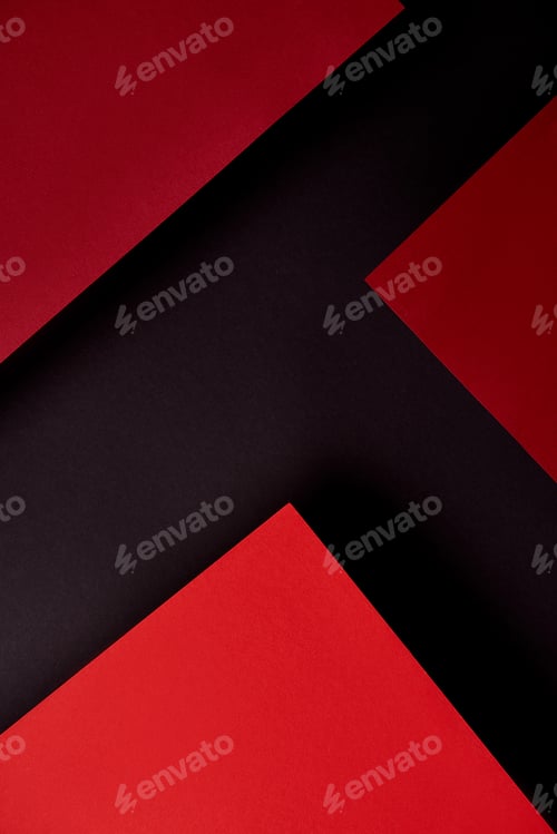 Preview: Abstract background with red paper sheets on black