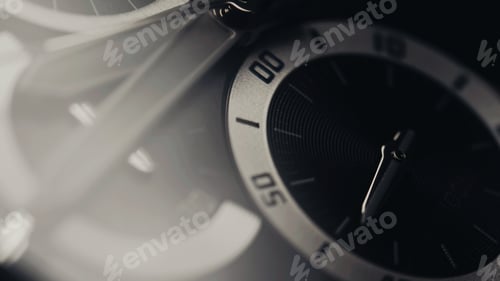 Preview: Beautiful luxury macro view of man watch. time concept