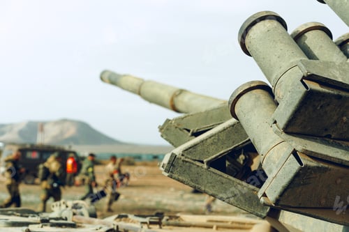 Preview: Close up photo of a russian tank