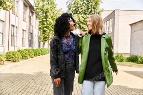 Preview: Urban Elegance: Two Women Standing Together