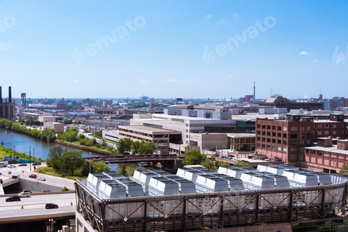 Preview: Chicago Landscape View From A Building Roof