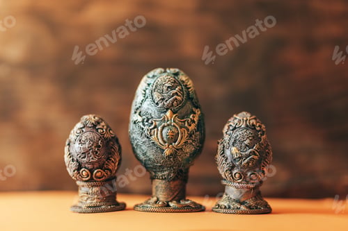 Preview: vinage Easter eggs decorated with papier-mache hand made