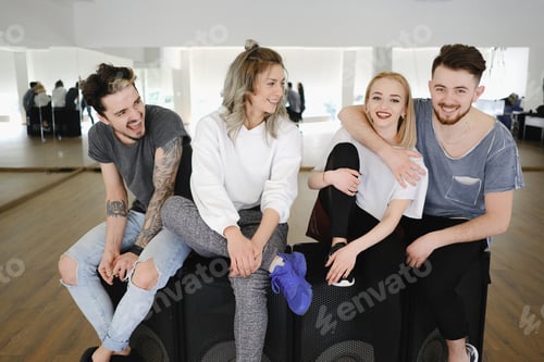 Preview: Cheerful group of friends having fun together