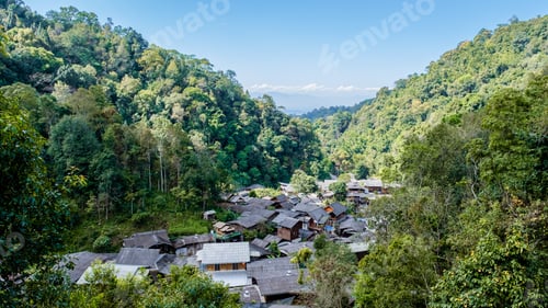 Preview: Mae Kampong Pang Klang village in Chiang Mai Thailand, old village in the mountains of Chiang Mai