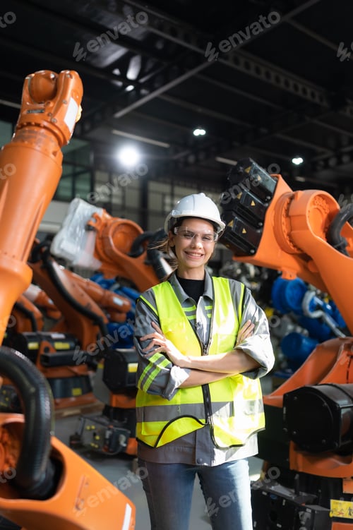 Preview: Portrait of female engineer with the mission of auditing, testing, improving software