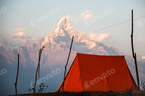 Preview: ✨nominated✨
Camping in the Himalayas with a mountain in the background