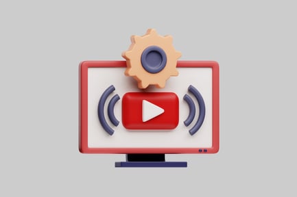 Creative live stream setup computer