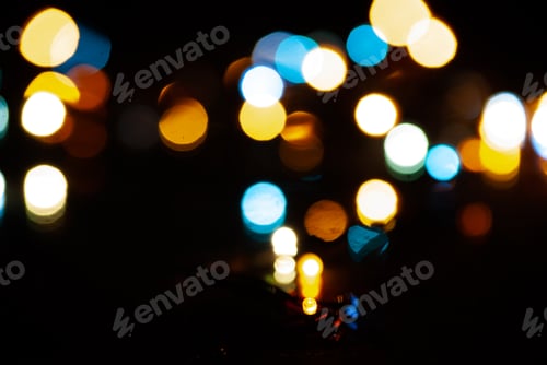 Preview: colored blurred bokeh christmas garlands