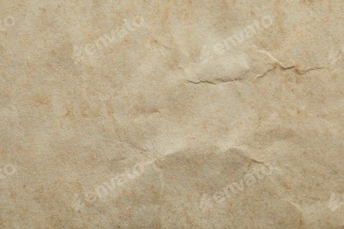 Preview: top view of crumpled vintage beige paper texture with copy space