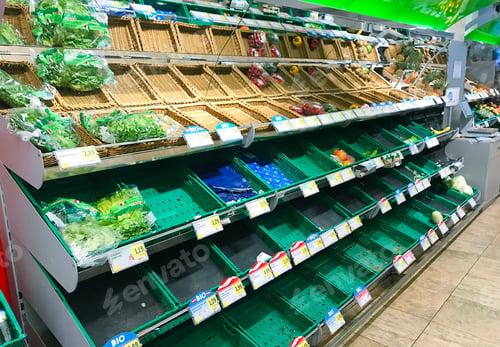 Preview: Empty shelves in Vienna Austria, one of the wealthy City in the World, hoarding