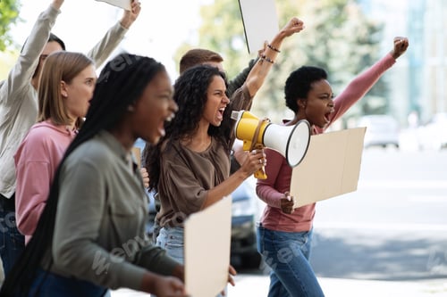 Preview: Active young people making strike on the street
